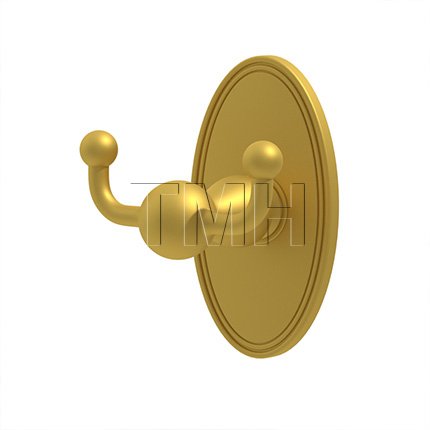 Emtek 2609 Traditional Brass Double Hook with Brass Oval Rosette (US7)