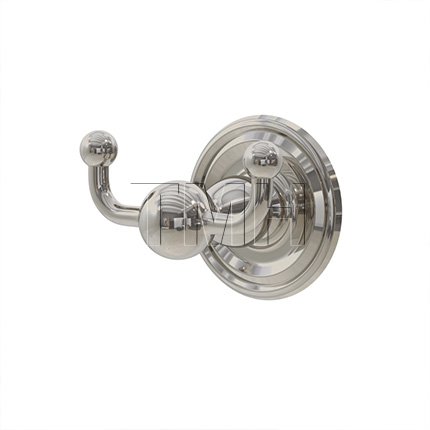 Emtek 2609 Traditional Brass Double Hook with Regular Rosette (US14)