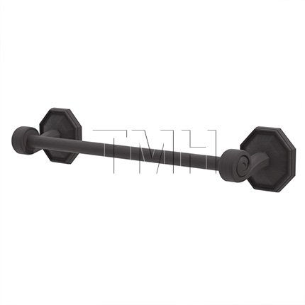 Emtek 27024 Tuscany Bronze Towel Bar with #15 Rosette (FB)