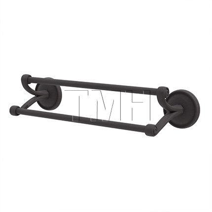 Emtek 27081 Tuscany Bronze Double Towel Bar with #12 Rosettes (FB)