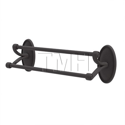 Emtek 27081 Tuscany Bronze Double Towel Bar with #14 Rosettes (FB)
