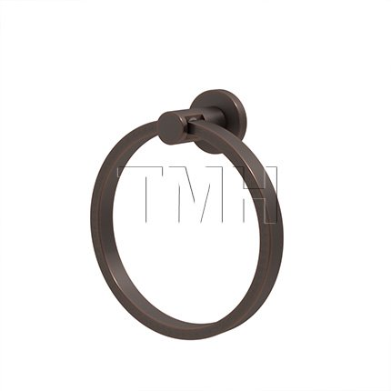 Emtek 2801 Modern Brass Towel Ring with Brass Small Disc Rosette (US10B)