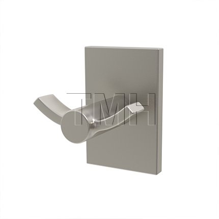 Emtek 2809 Modern Brass Double Hook with Brass Modern Rectangular Rosette (US15)