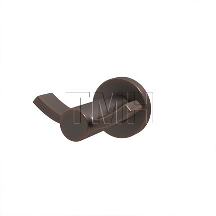 Emtek 2809 Modern Brass Double Hook with Brass Small Disc Rosette (US10B)