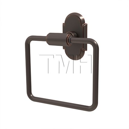 Emtek 2901 Transitional Brass Towel Ring with Brass Disk Rosette (US10B)