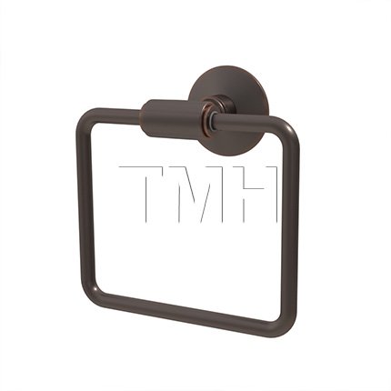 Emtek 2901 Transitional Brass Towel Ring with Brass Modern Rosette (US10B)