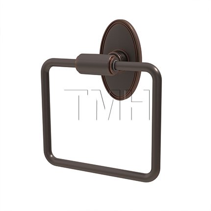 Emtek 2901 Transitional Brass Towel Ring with Brass Oval Rosette (US10B)