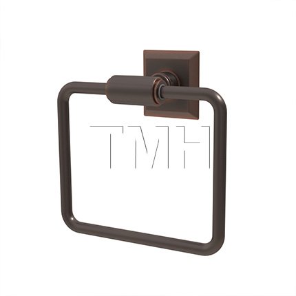 Emtek 2901 Transitional Brass Towel Ring with Brass Quincy Rosette (US10B)