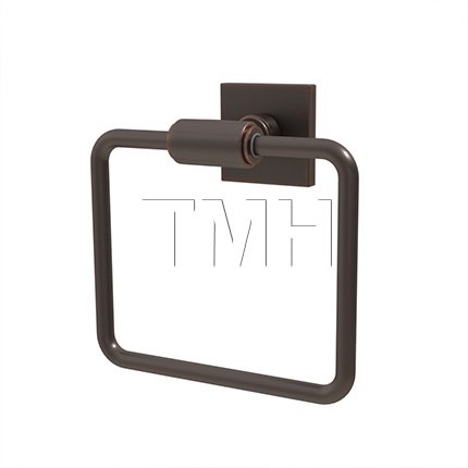 Emtek 2901 Transitional Brass Towel Ring with Brass Square Rosette (US10B)