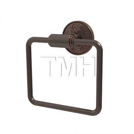 Emtek 2901 Transitional Brass Towel Ring with Lancaster Rosette (US10B)