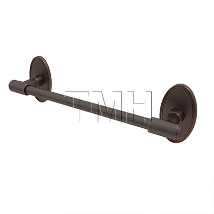 Emtek 29025 Transitional Brass Towel Bar with Brass Oval Rosette (US10B)