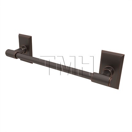 Emtek 29025 Transitional Brass Towel Bar with Brass Rectangular Rosette (US10B)