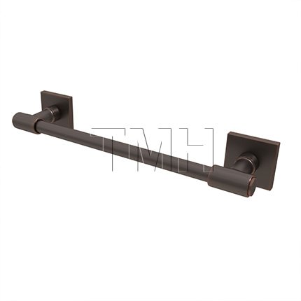 Emtek 29025 Transitional Brass Towel Bar with Brass Square Rosette (US10B)