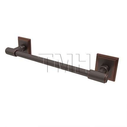 Emtek 29025 Transitional Brass Towel Bar with Brass Wilshite Rosette (US10B)