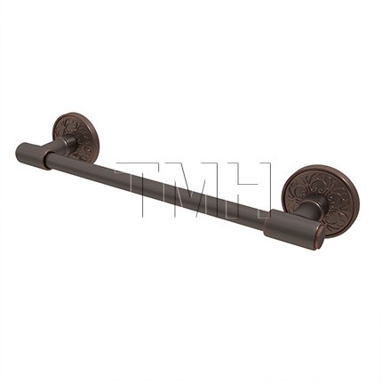 Emtek 29025 Transitional Brass Towel Bar with Lancaster Rosette (US10B)