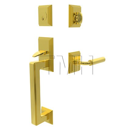 Emtek Hamden Tubular Entry Set Single Cylinder with Manning Brass Lever (US3)