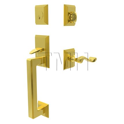 Emtek Hamden Tubular Entry Set Single Cylinder with Rope Brass Lever (US3)