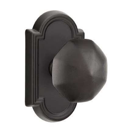 Emtek Octagon Knob, Lost Wax Cast Bronze Handleset, Passage, #11 Rosette, Flat Black Bronze (FB)
