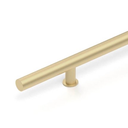 Emtek 86193 Round Long Door Pull, 24", Thru-bolt, Flat Black (US19)