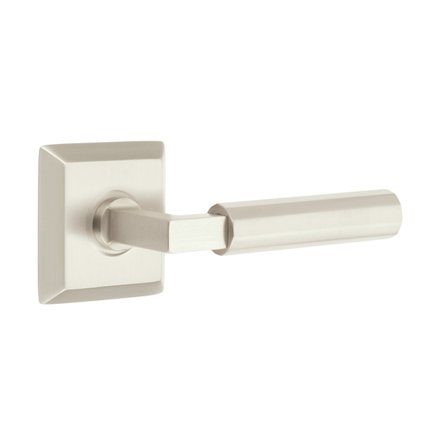 Emtek 8131LSFA Contemporary Modern Brass L-Square Faceted Lever, Quincy Rosette
