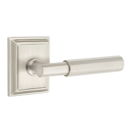 Emtek 8161TAFA Contemporary Modern Brass T-Bar Faceted Lever, Wilshire Rosette