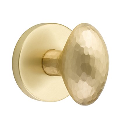 Emtek 5109HE Contemporary Modern Brass Hammered Egg Knob, Disk Rosette