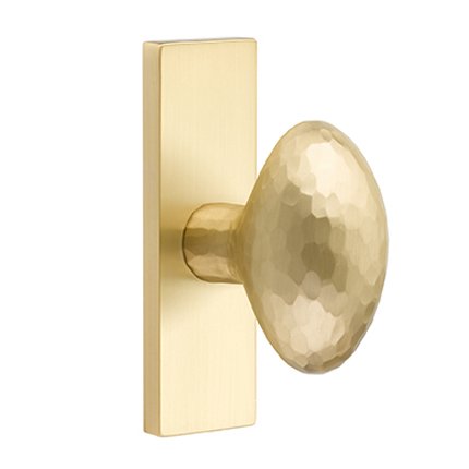 Emtek 5507HE Contemporary Modern Brass Hammered Egg Knob, Stretto Rosette