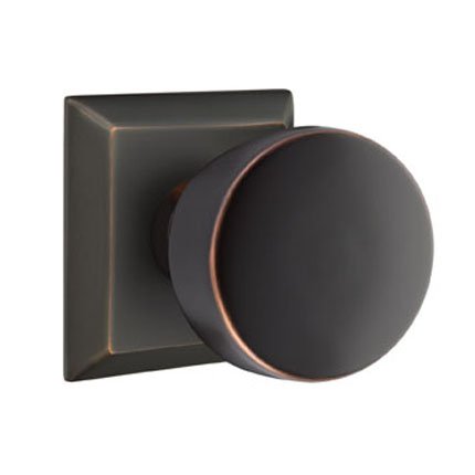 Emtek 8131LAU Contemporary Modern Brass Laurent Knob, Quincy Rosette