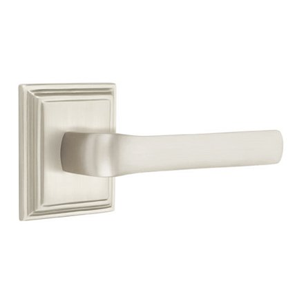 Emtek 8161SPN Contemporary Modern Brass Spencer Lever, Wilshire Rosette