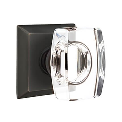 Emtek 8131WS Contemporary Windsor Glass Door Knob, Quincy Rosette