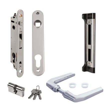 Set with FORTYLOCK & handle: 3006M-H & Cylinder: 3012-54-STD-VSZ & Covershield: 3020-HYB-ALU with SFKI-QF40 keep
