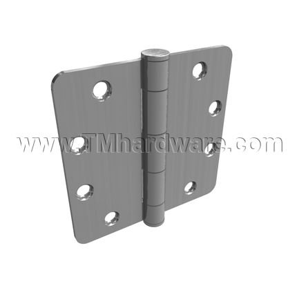 Hager ECRC1100, 4" x 4", Plain Bearing, Steel, 5 Knuckle, Full Mortised, 1/4" Radius ECCO Hinge