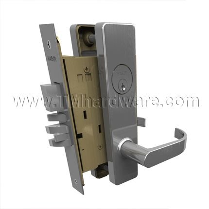 Hager 3800E Series Grade 1 Mortise Escutcheon Lockset, Zinc Base