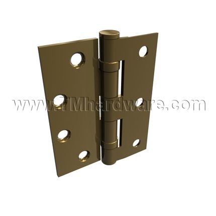 Hager BB1109, 2 Ball Bearing, Brass or Stainless Steel, Heavy Weight, 5 Knuckle, Half Mortised Hinge, Sized 4.5" - 5"