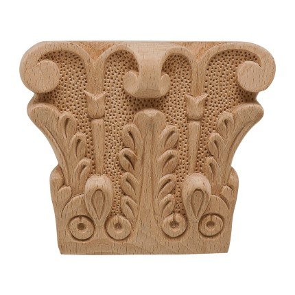 Hafele Wooden Ornament, Acanthus Collection, 4-1/2" X 5-1/8", Beech finish
