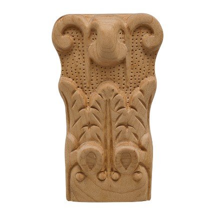 Hafele Wooden Ornament, Acanthus Collection, 5" X 2-15/16" X 1-1/2", Cherry finish