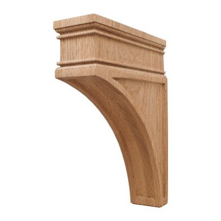 Hafele Wooden Corbel, Arcadian Collection, 12" X 2 7/8" X 9", Oak finish