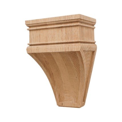 Hafele Wooden Corbel, Arcadian Collection, 9" X 5-7/8" X 4", oak finish