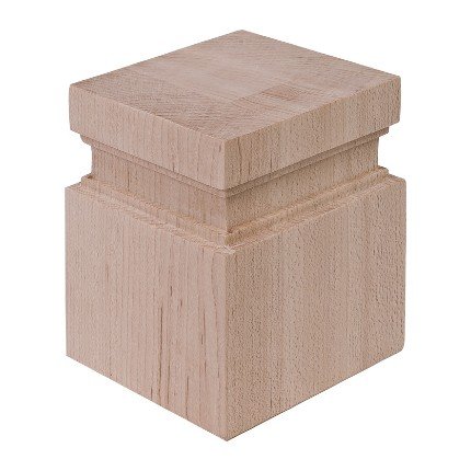 Hafele Bunn Foot, Prairie Collection, 3-5/16" X 3-5/16" X 4" (W X D X H), Maple finish
