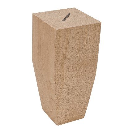 Hafele Square Wood Leg, 6" X 2-1/2" X 2-1/2" (H X W X D), Maple finish