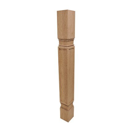 Wood Post, Arcadian Collection, 34 1/2" X 3 1/2" X 3 1/2" (H X W X D), Oak finish