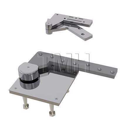Ives 1-1/2" Offset Fire Rated Pivot Hinge Set in Polished Stainless Steel (US32) Finish