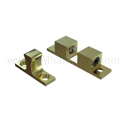Ives CL22 Ball Catch, Three-Way Catch with Plate Type Strike, Satin Brass (US4) Finished