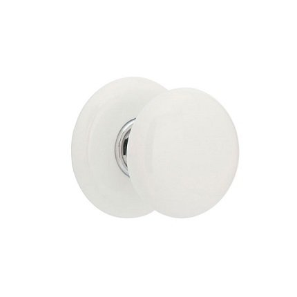 Emtek 8030IW American Heritage Classic Ice White Knob, Porcelain Rosette