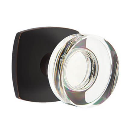 Emtek 5316MDC Contemporary Glass Mushroom Door Knob, Urban Modern Rosette