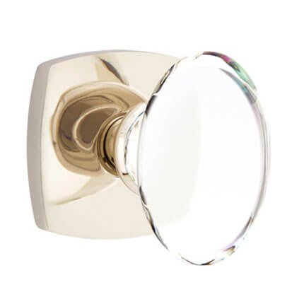 Emtek 5316HT Contemporary Crystal Oval Door Knob, Urban Modern Rosette