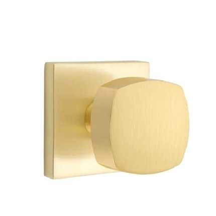 Emtek 5110FRK Contemporary Modern Brass Freestone Knob, Square Rosette