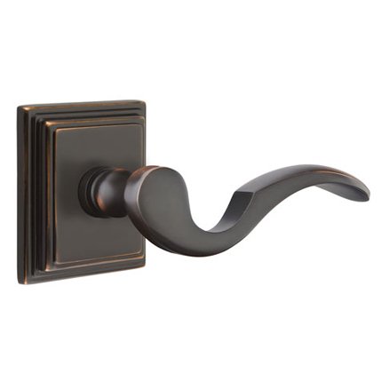 Emtek 8161C American Heritage Classic Brass Cortina Lever, Wilshire Rosette