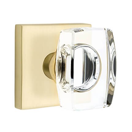 Emtek 5110WS Contemporary Windsor Glass Door Knob, Square Rosette