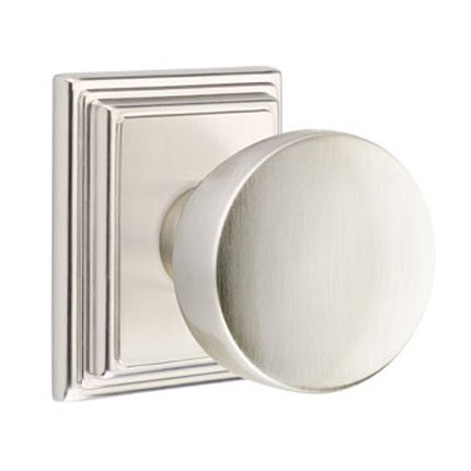 Emtek 8161LAU Contemporary Modern Brass Laurent Knob, Wilshire Rosette